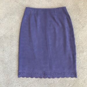 INC purple faux suede pencil skirt size 8 like new